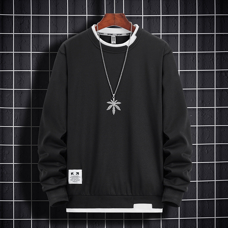 Korean Slim Men's Long Sleeve T-shirt Sweatshirt