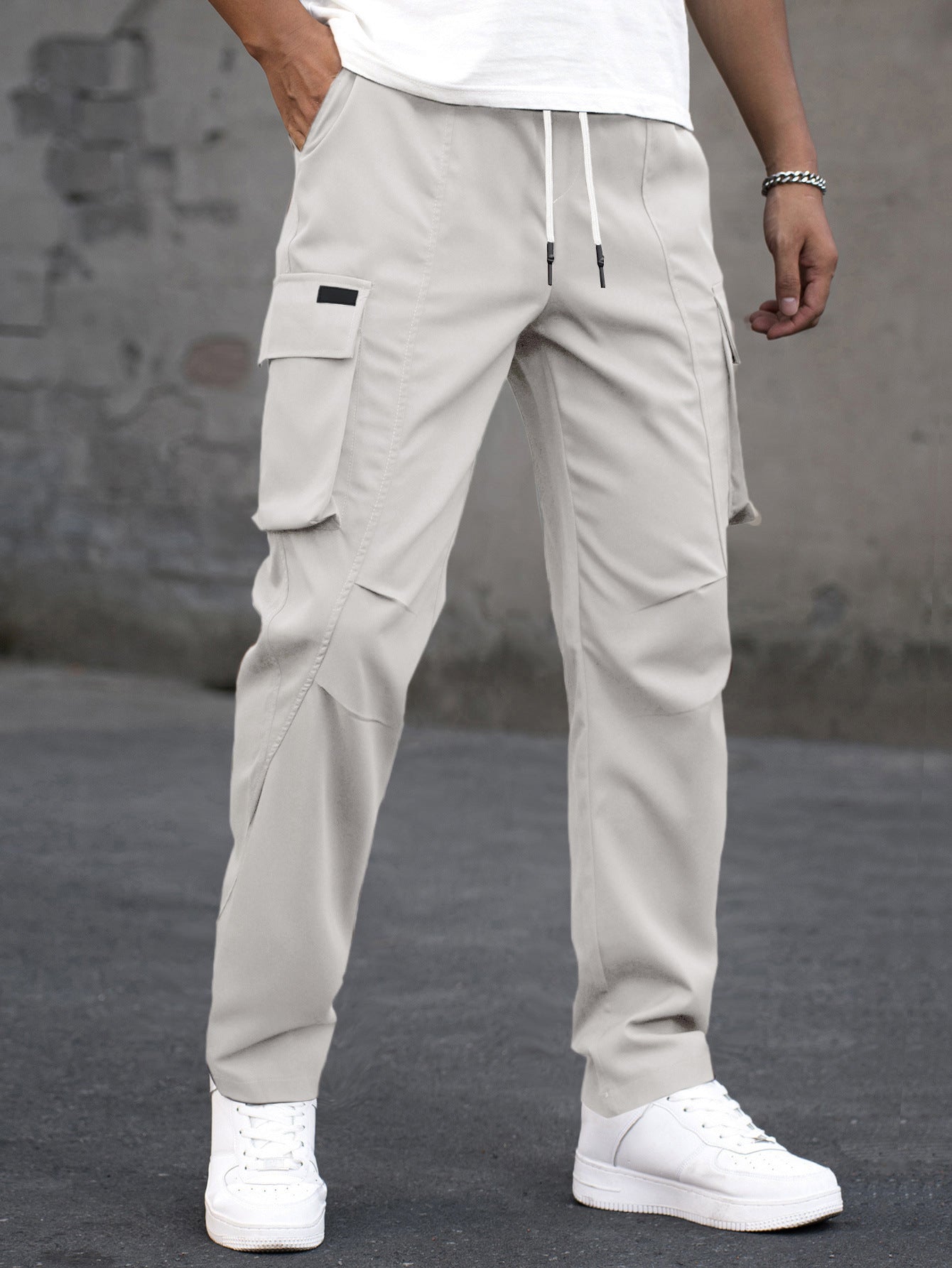 Men's Outdoor Casual Multi-Pocket Drawstring Patchwork