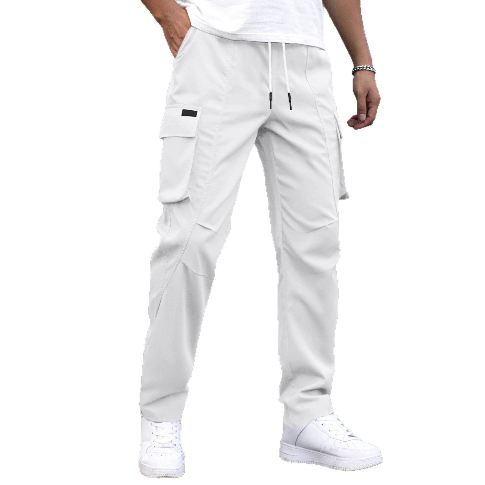Men's Outdoor Casual Multi-Pocket Drawstring Patchwork
