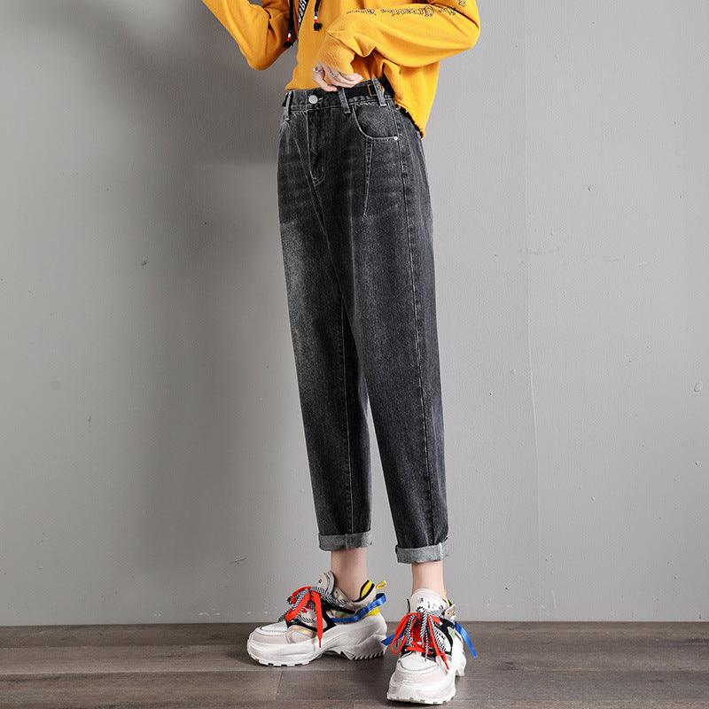 New Korean Style High Waist Loose Slim Harem Pants Trousers