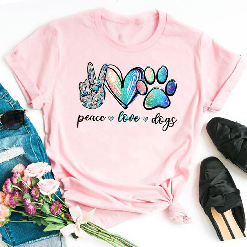 Retro Fashion Short Sleeve Plus Size Women's Cute T-shirt