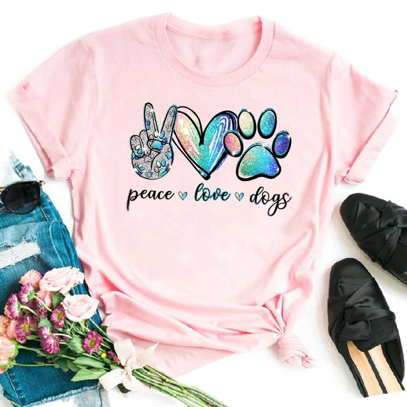 Retro Fashion Short Sleeve Plus Size Women's Cute T-shirt