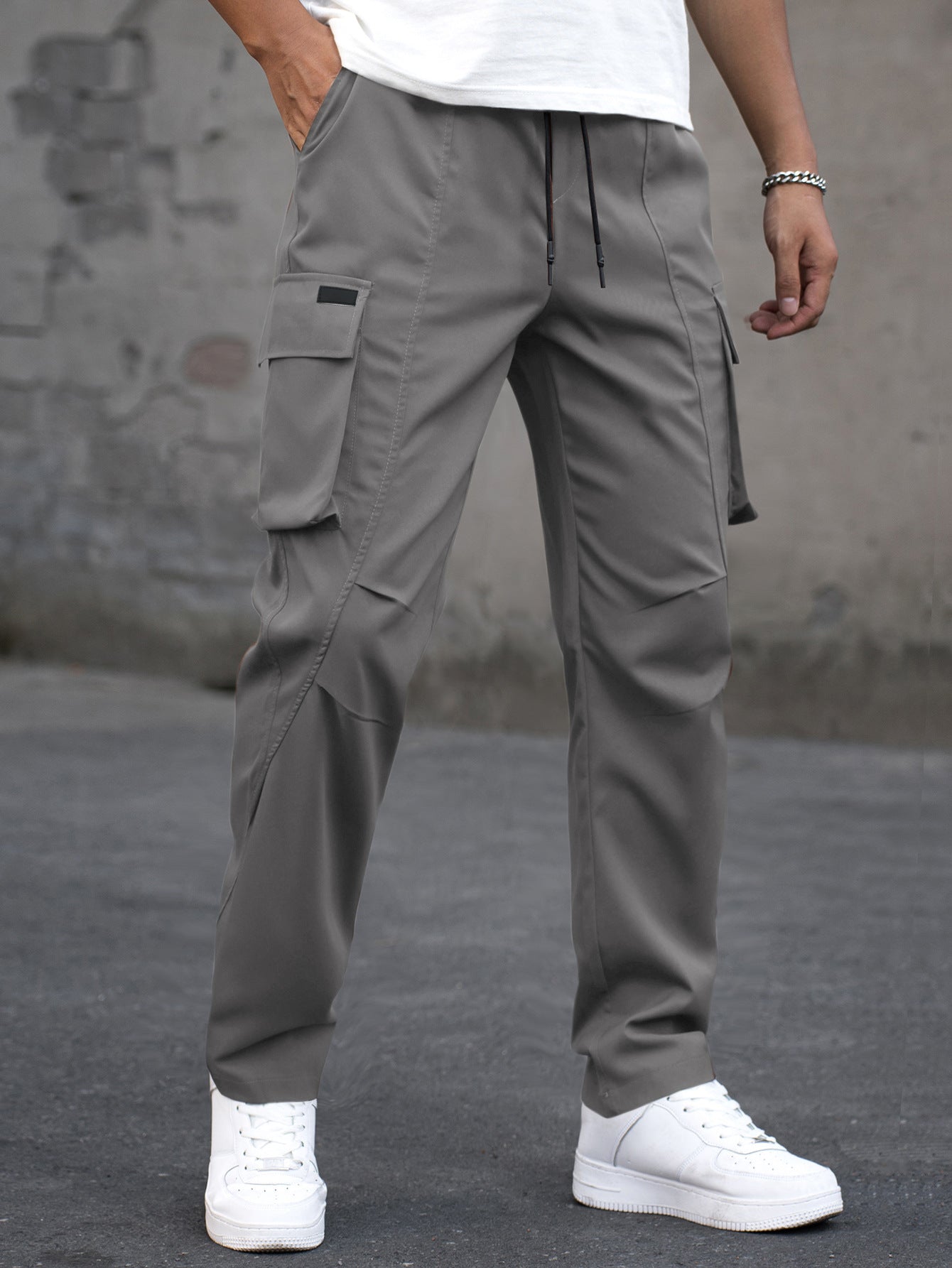 Men's Outdoor Casual Multi-Pocket Drawstring Patchwork