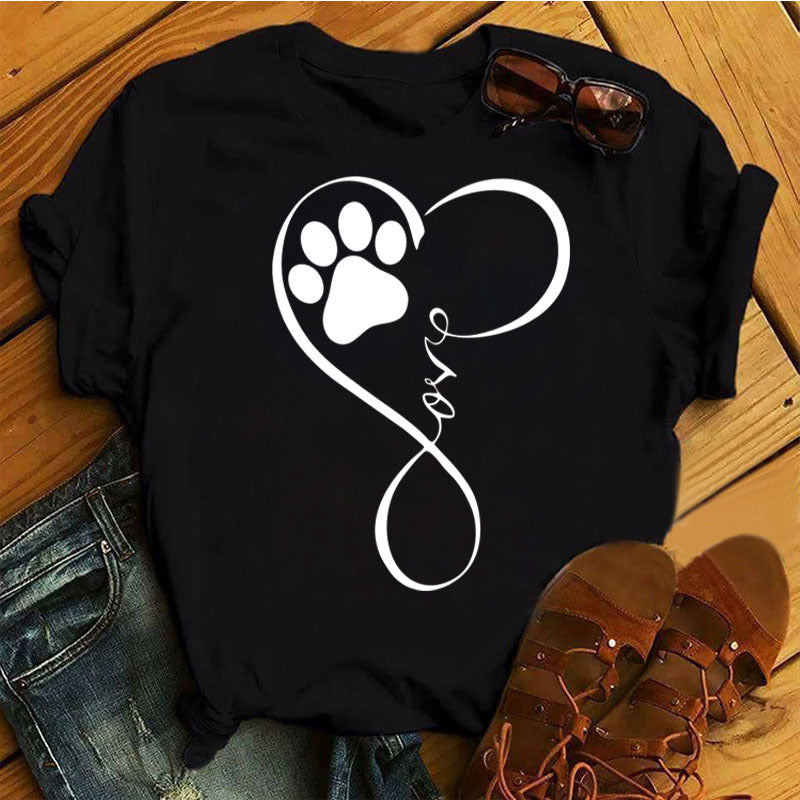 Retro Fashion Short Sleeve Plus Size Women's Cute T-shirt