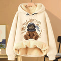 Extra Thick Lambswool Hooded Sweatshirt For Women Fleece